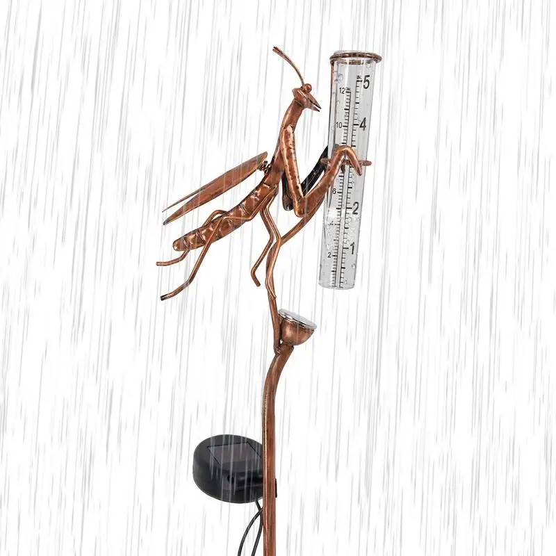 مصابيح ليد مقياس المطر للفناء ، مقياس مقاوم للماء ، شكل السرعوف ، مقياس قياس ، ديكور ، 2 في 1