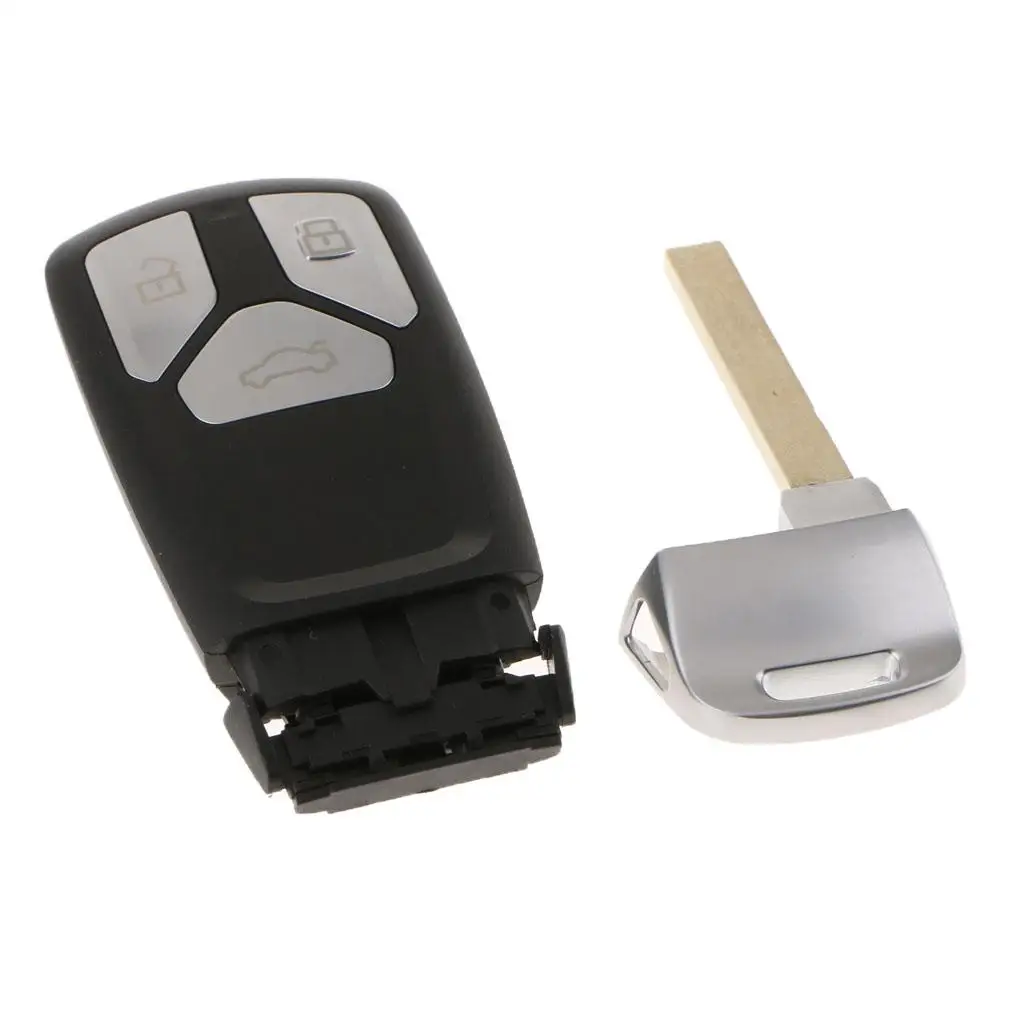 Car Key Cover Protective Fob Shell Replacement Black Plastic Metal Accessory for Audi SQ7 2016 2018