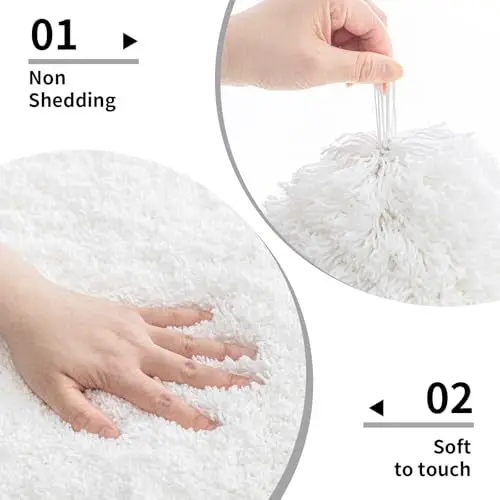 Thick Ice Cream Velvet Bath Mat, Soft Comfortable Absorbent Non-Slip Bathroom Rug, Antibacterial Solid Color Shower Floor Mat