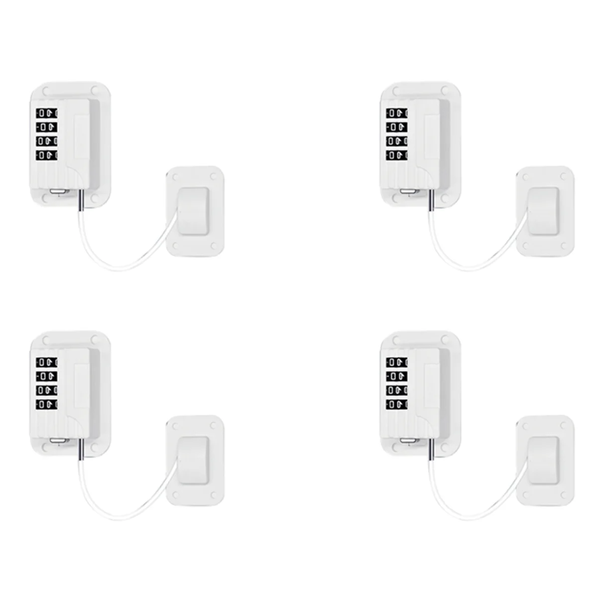 Abyo 4x fechadura de janela com senha atualizada, fechadura de segurança infantil, proteção para bebês, fechadura de geladeira, porta, armário, limitador, branco