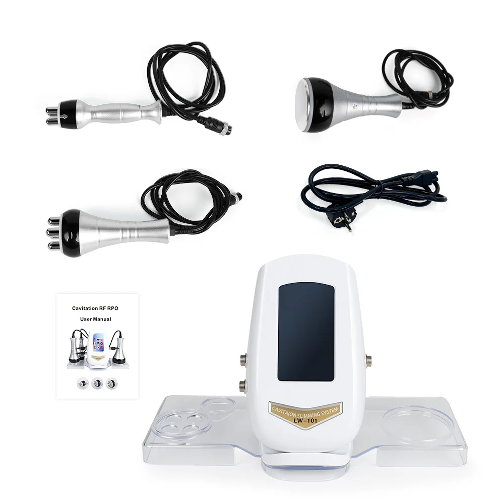 3 IN 1 40K Cavitation Machine, RF Skin Tightening Body Shaping Beauty Device Multifunctional Home Salon Tool with Multi-Plug
