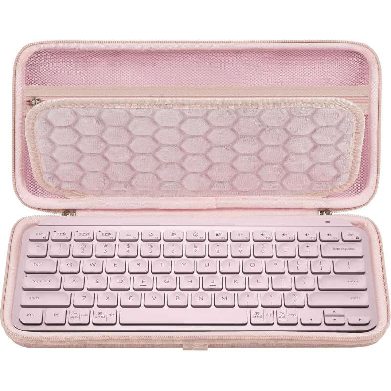 Geekria Keyboard Hard Shell Case, Compatible With Logitech MX Keys Mini, Travel Carrying Bag (Pink)