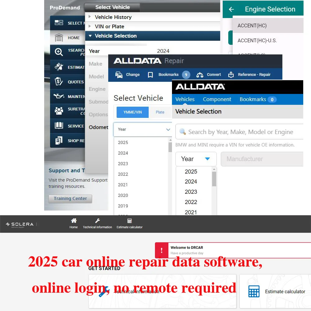 2025 Cuenta en línea para datos de automóvil Alldata Paquete completo de datos de automóvil Haynes PRO Taller Software de reparación de automóviles