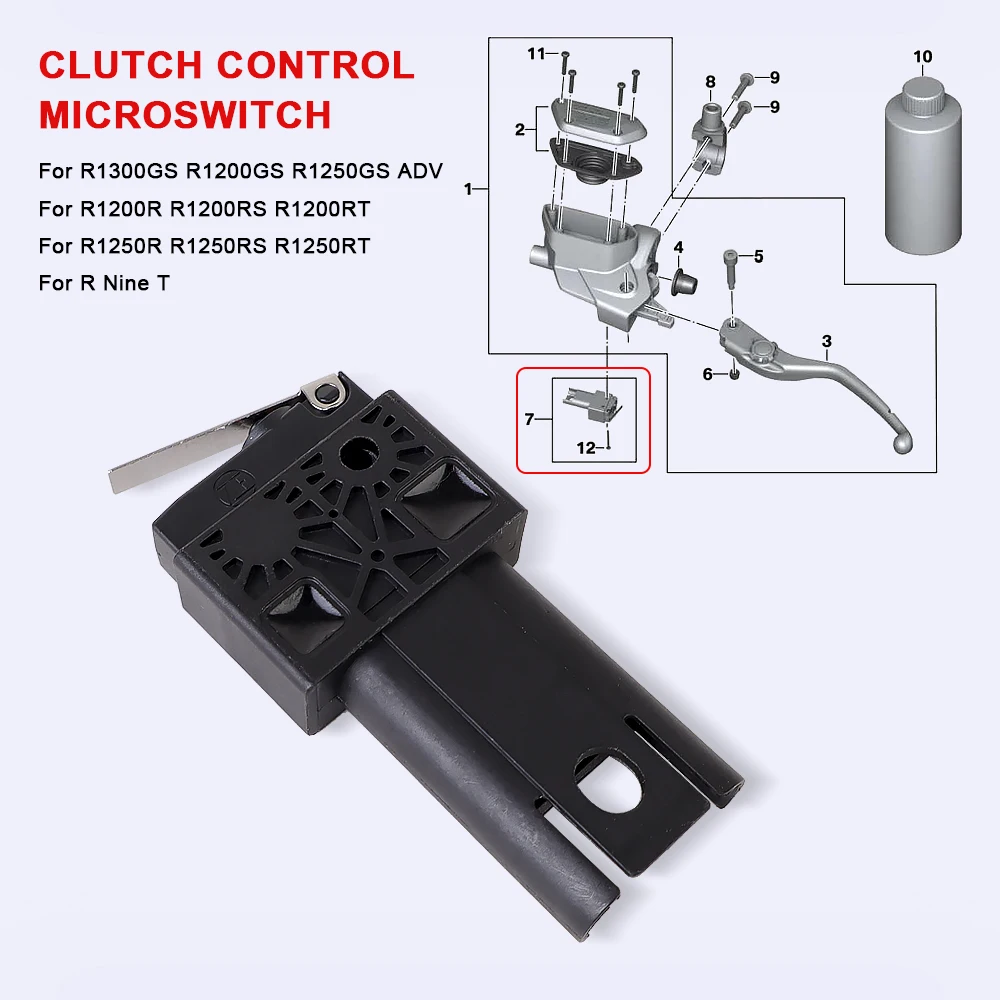 Single Side Clutch Control Microswitch Motorcycle Switch Accessories For BMW R1300GS R1200GS R1250GS ADV R1200R RS RT R Nine T