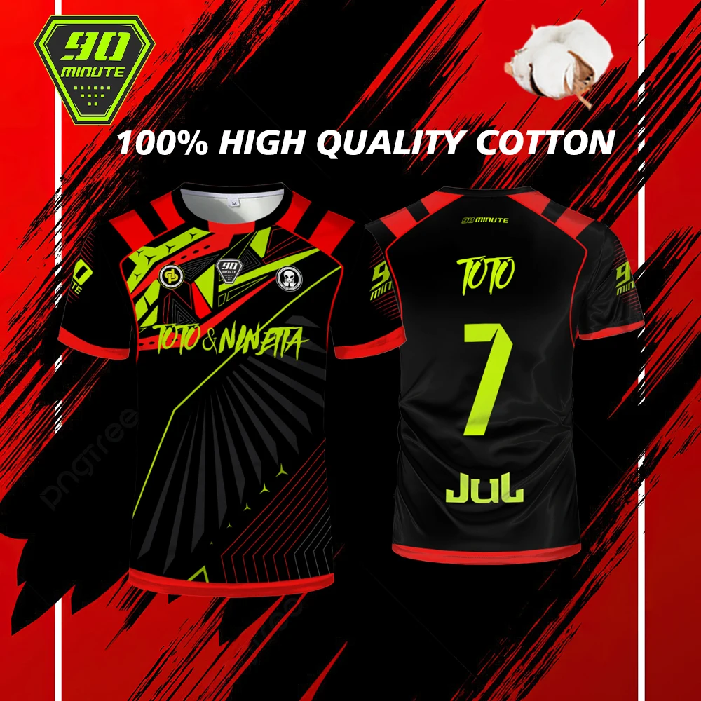 100%Cotton Maollot Jul T-shirt 90 Minute Sports Breathable Jersey Outdoor Quick-drying Football Shirt Men's Custom Tops Purchase