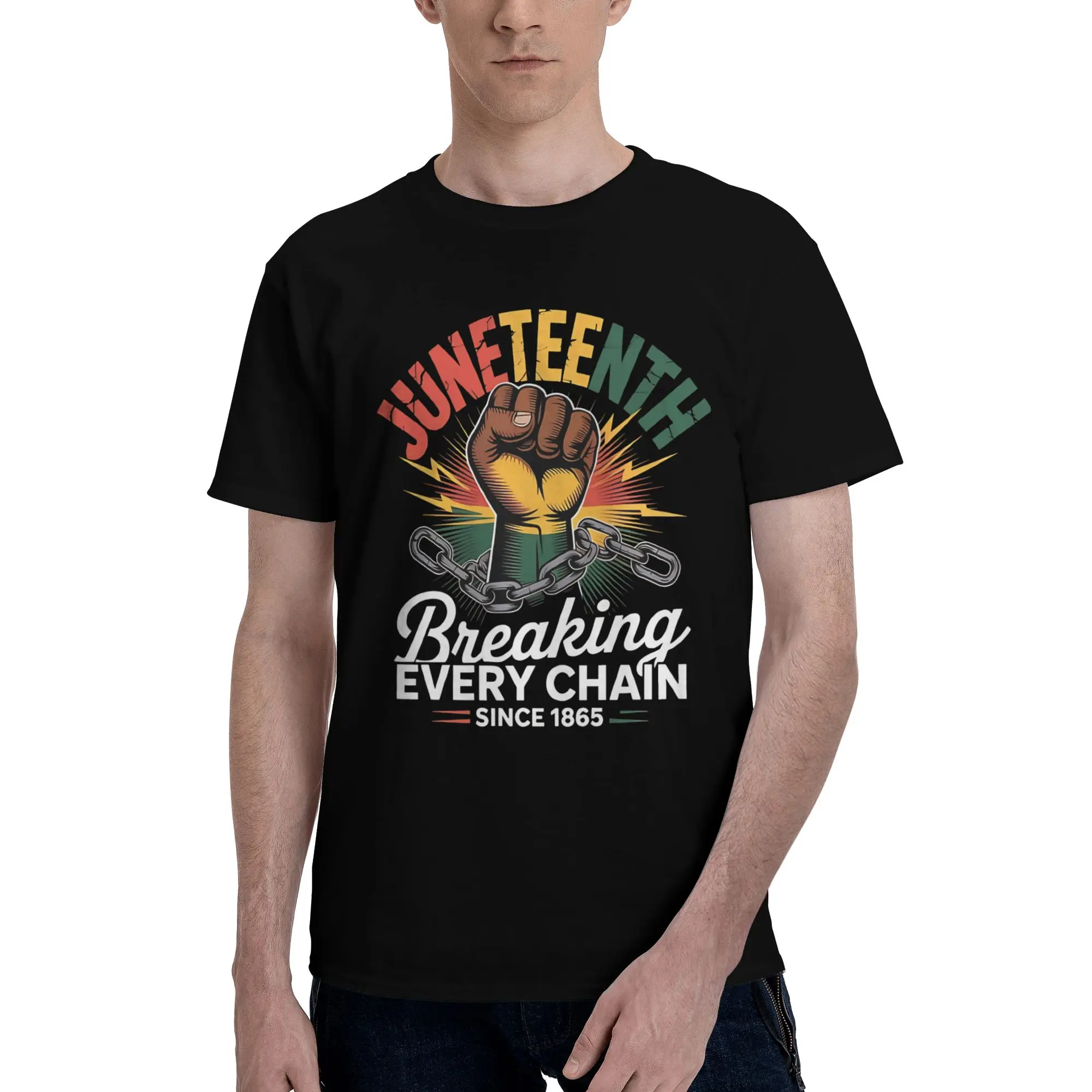 Men Women Graphic Printing Juneteenth 1865 Rooted In Freedom T Shirt Tee Pure Cotton  T-shirts Clothing
