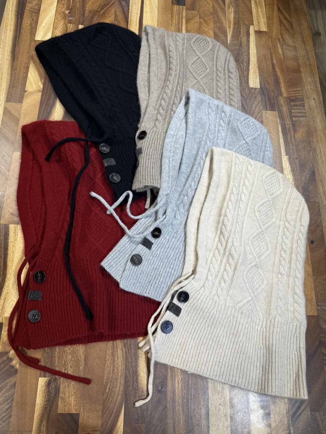 

100% Cashmere Hat For Women Winter Warm Hat With Neckband And Ear Protection Wool Knitted Hat