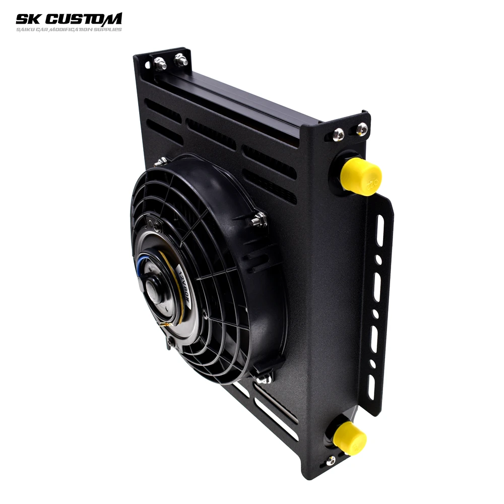 

Универсальный комплект вентилятора масляного радиатора двигателя для модификации автомобиля, интерфейс AN10, 15/13/25/30 рядов + 7-дюймовый электрический вентилятор, новый комплект монтажных кронштейнов