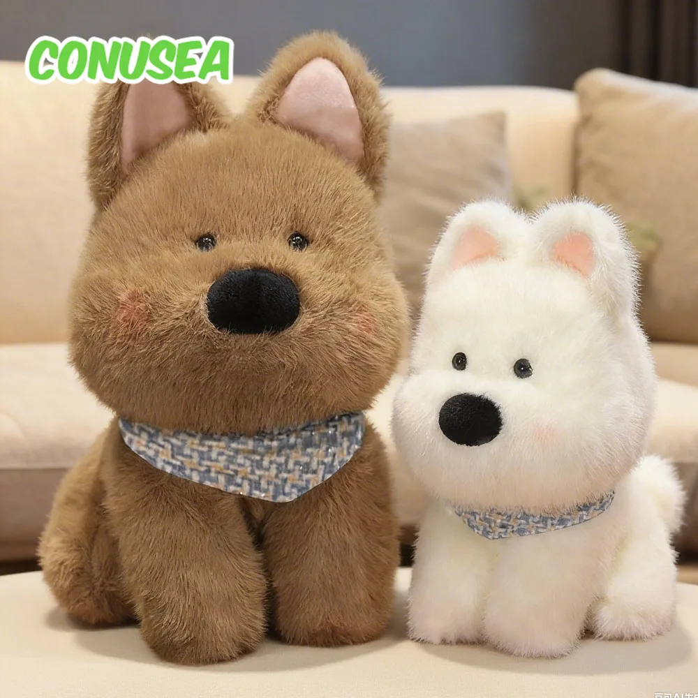 

35/45CM cute West Highland puppy plush toy bib dog doll