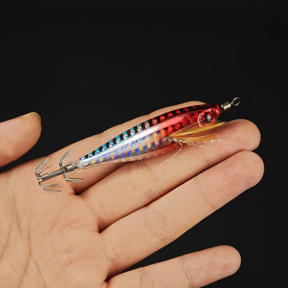 2 قطعة/المجموعة 6 جرام/8 سنتيمتر خطاف صيد على شكل سمكة أفقية المياه المالحة الروبيان الصيد السحر مضيئة خطاف صيد على شكل سمكة الحبار الصيد اكسسوارات