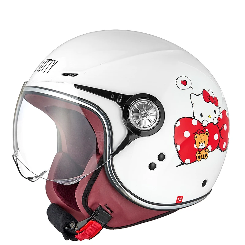 

Hello Kitty Cute Cartoon Motorcycle Helmet Girls and Boys Electric Bicycle Half Helmet Four Seasons Universal Birthday Gift