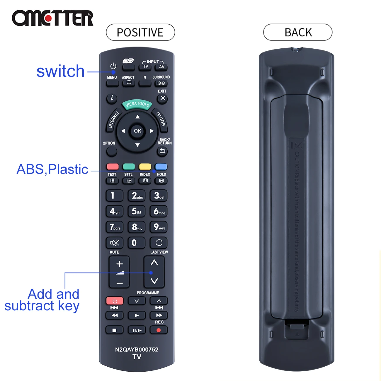 N2QAYB000752 N2QAYB000753 N2QAYB000487 for Panasonic 3D TV Remote Control EUR7628030 EUR7628010 TX-LR32E5 TX-LR42E5 TX-LR47E5