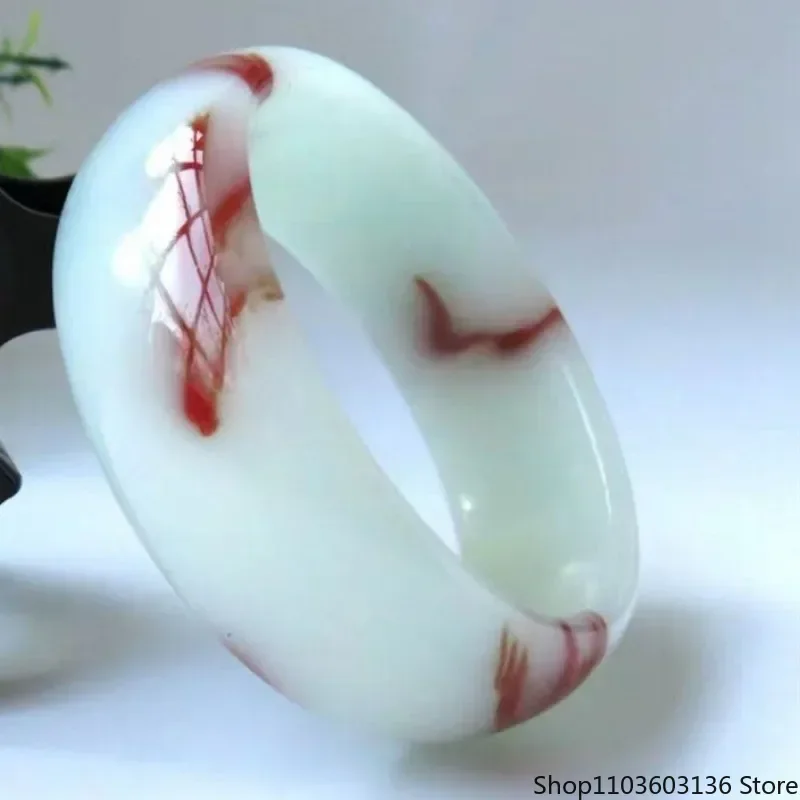 

Colorful Women's Color Bracelet Jade Chicken Blood Jade Outer Mongolia Bracelet Natural Jade Jewelry