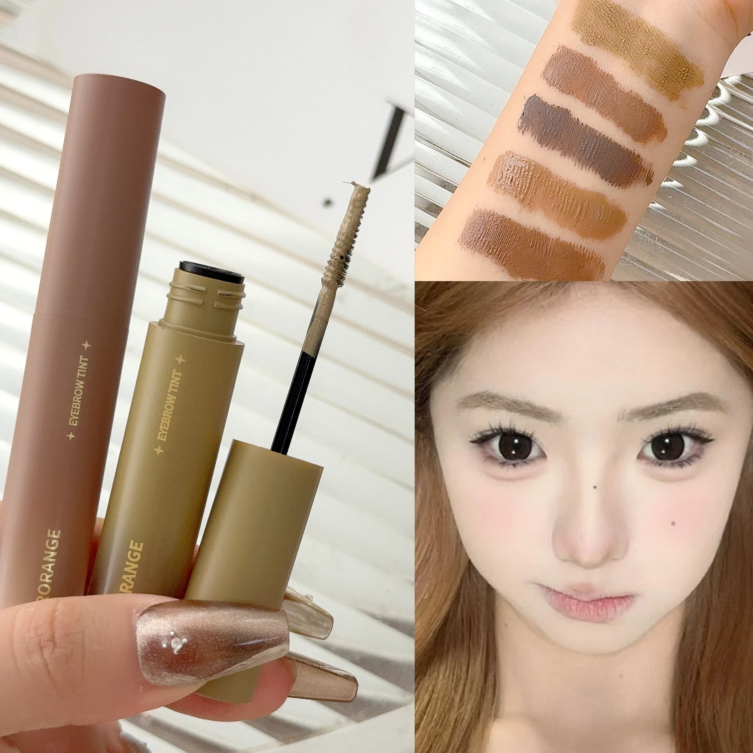 Natural Eyebrow Enhancer Dye Gel Tint Waterproof Lasting Quick Dry Dyeing Brow Tattoo Tinted Cream Brow Mascara Makeup Cosmetic