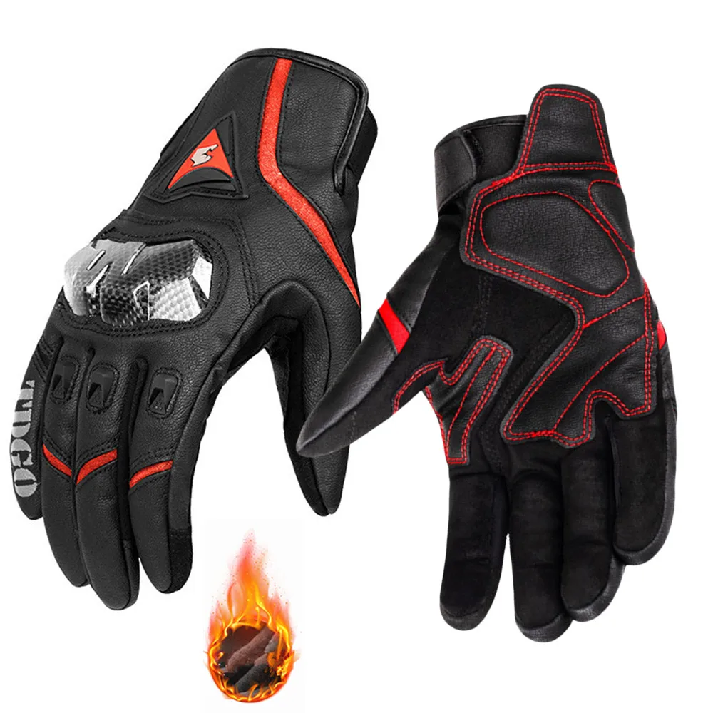 

Motorcycle Gloves Men Women Moto Bicycle Leather Cycling Winter Keep Warm Windbreak Black Touch Screen Full Finger Bike Gloves