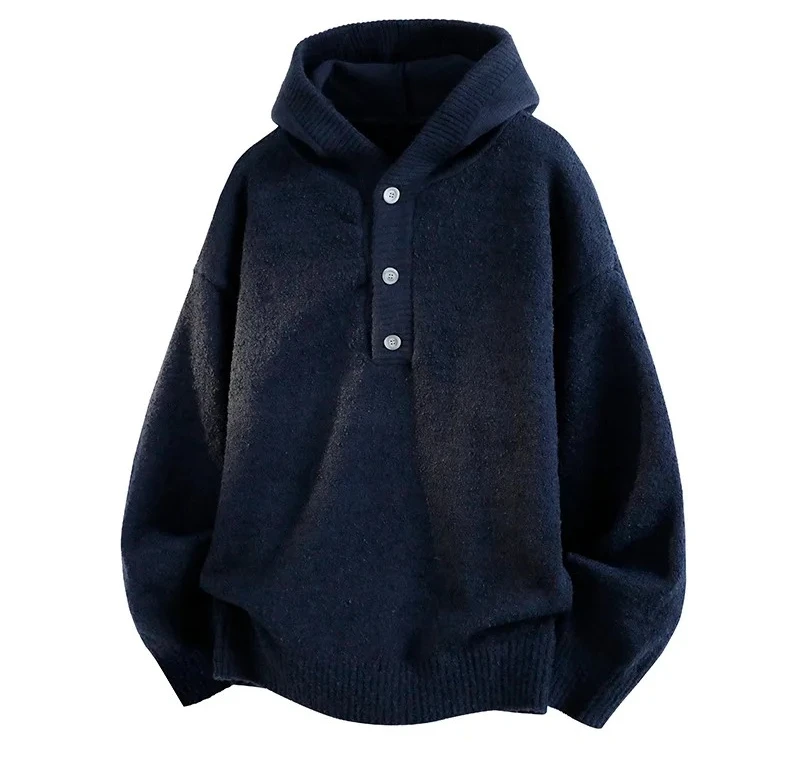 

Men's Long Sleeve Knitted Sweater Button up Thickened Winter Casual Fashion Urban Style Polyester Blend Base Layer Top