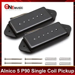 Dog Ear Vintage P90 Pickup N-6.9K/B-7.2K Soapbar Pickup Alnico 5 Single Coil Bridge Pickup Black/White/Cream