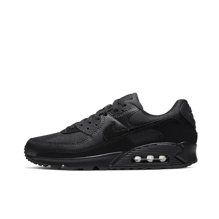 Nike new listing Air Max 90 Men's Comfortable Shock Absorption Low Top Casual Running Shoes Anti-slip Wearable Sneakers Black