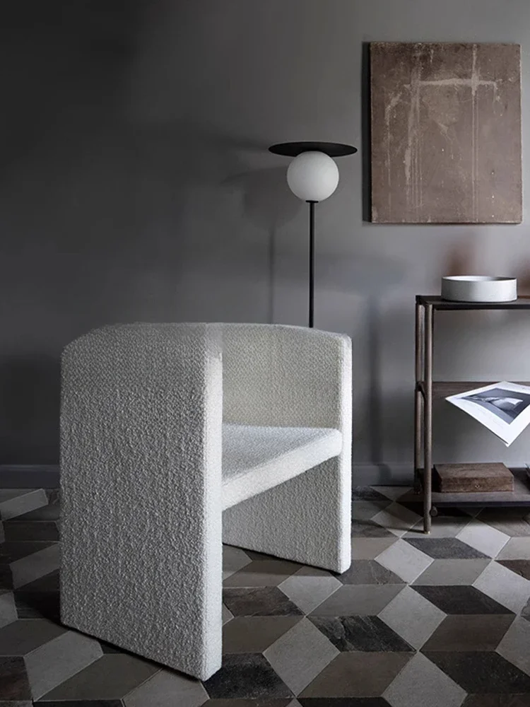 Nordic solid wood black and white with soft bag seat single leisure chair simple armrest sofa Danish new dining chair