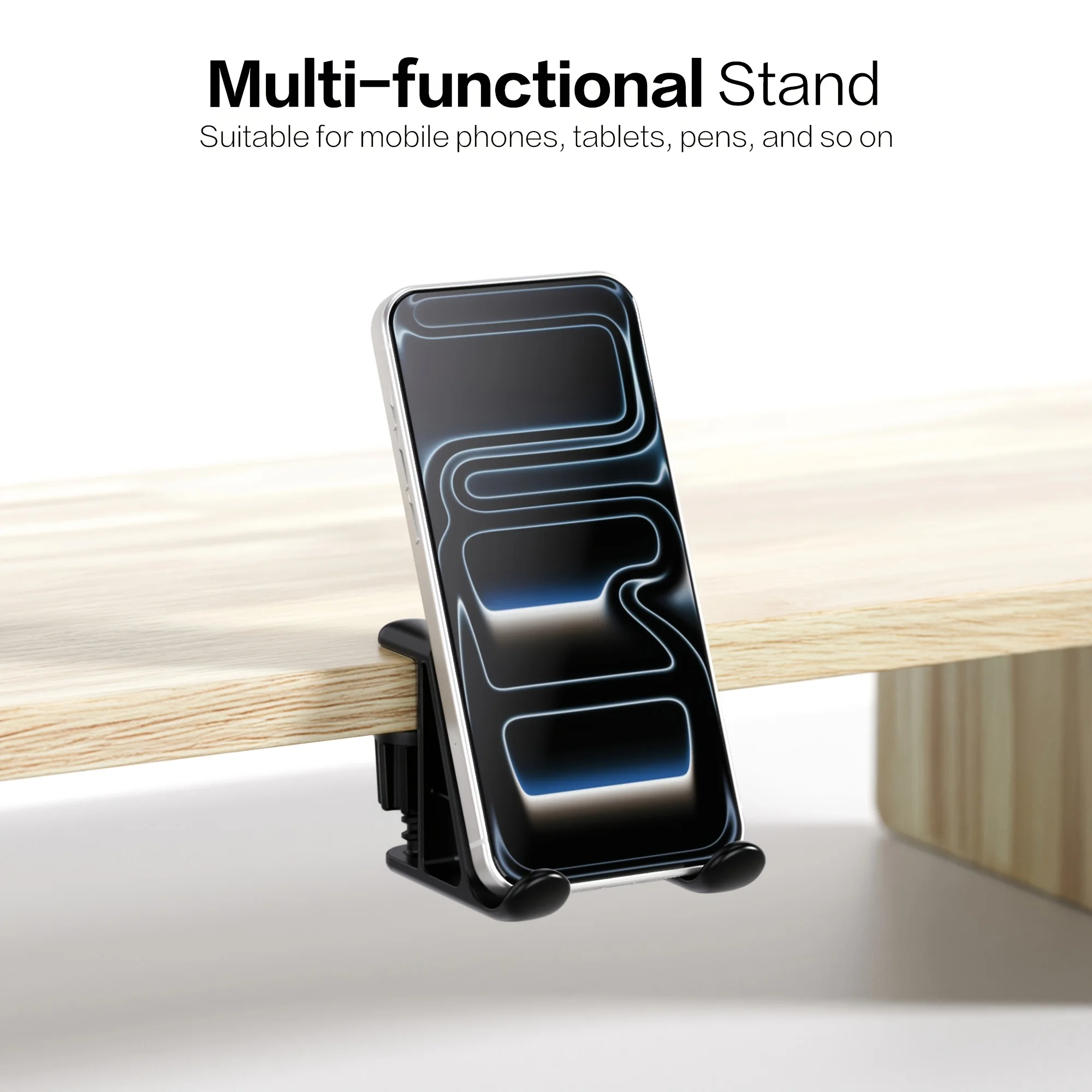 

2pcs Adjustable Knob Phone & Tablet Stand, Fits 15-26mm Thick Desktops, Multi-Thickness Holder, Organizer for Home & Office