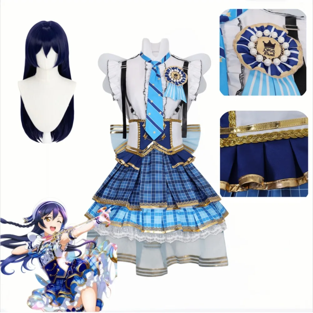 

Love Live Umi Sonoda Cosplay Costume Blue Love Goddess Cute Dress Adult Women Halloween Comic Con Stage Performance Outfit