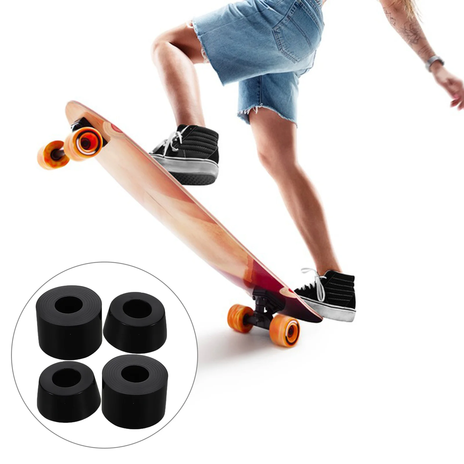 

1Set Skateboard Shock Absorber Pads Red PU Wear-Resistant Bushings for Vibration Damping Cushioning Skateboard Trucks Hardware