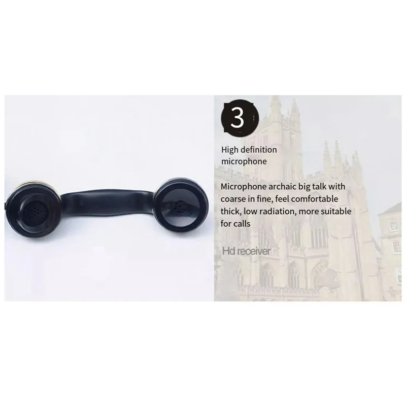 

A41T Wired Landline Fixed Wired Landline Plug-In Office Telephone Retro Household, Ancient European Style