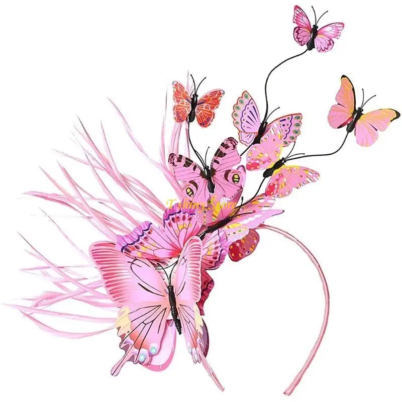

N58F повязки на голову с яркими крыльями, повязка для волос, Нескользящий свадебный головной убор, реквизит для фотосессии, убор