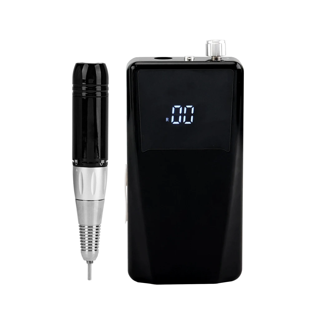 เครื่องเจาะเล็บ 35000RPM แบบชาร์จไฟได้จอแสดงผล LCD Efile ไร้สายอันทรงพลังแบตเตอรี่น้ําหนักเบาไร้สายพร้อมฐานชาร์จ