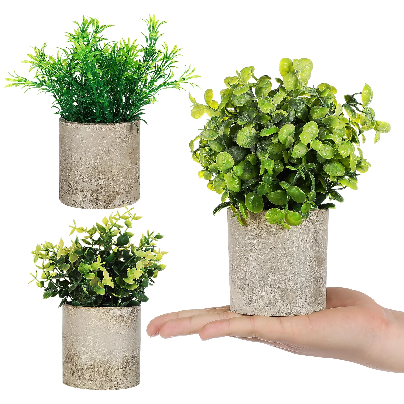 

3Pcs Faux Plants Indoor Collection Realistic Artificial Potted Plants for Desk Bathroom Office Home Decor No Water Needed