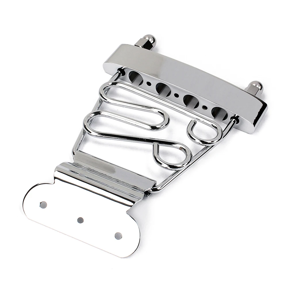 

4 String Bass GA421 Tailpiece Silver Trapezoidal Bridge Guitar Parts Accessories Jazz Archtop Easy Install Replacement
