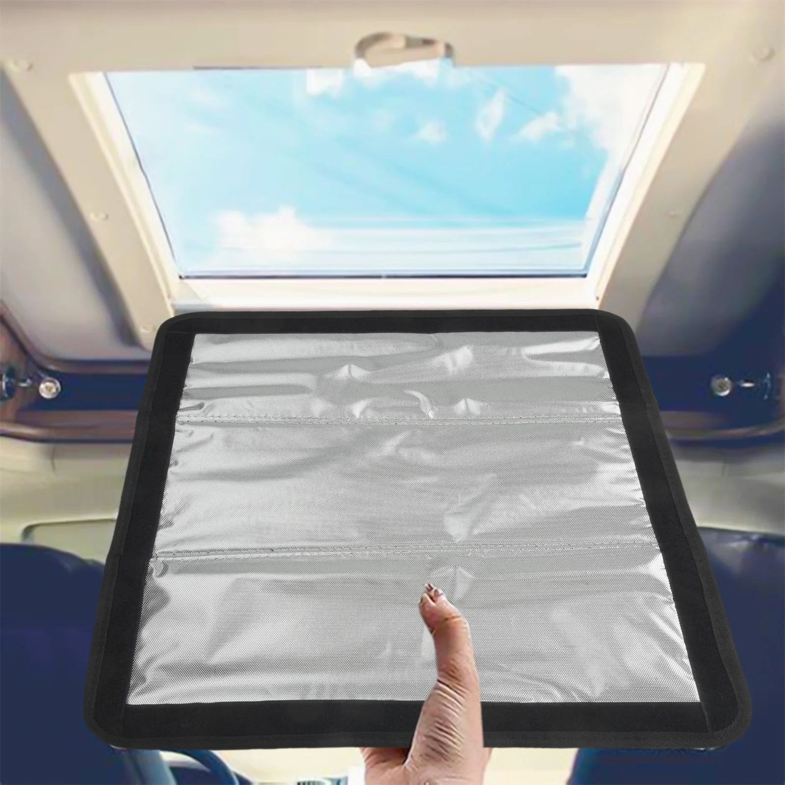 Shading Pad Sunshade RV Skylight Sunshade 41*41cm Aluminum Film Black Insulated Reflective Shading Pad Practical