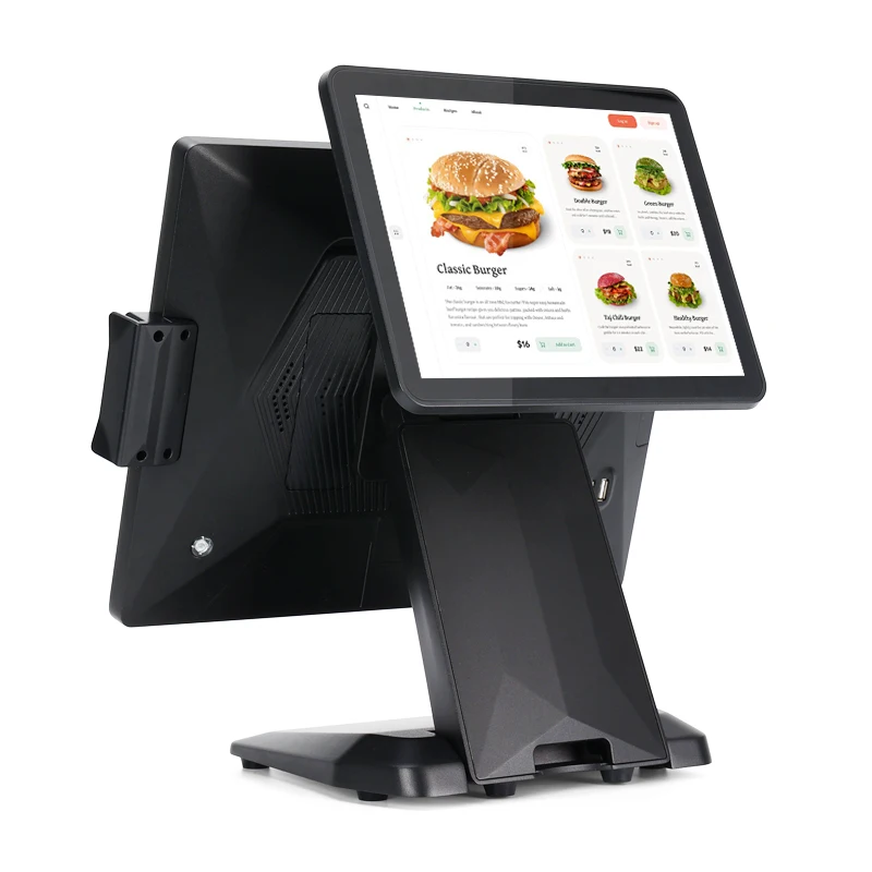 OEM ODM Retail Cash Register ST8800 15inch Dual Screen Windows POS For Retail Modular Design Wifi 6 Retail POS Systems With NFC