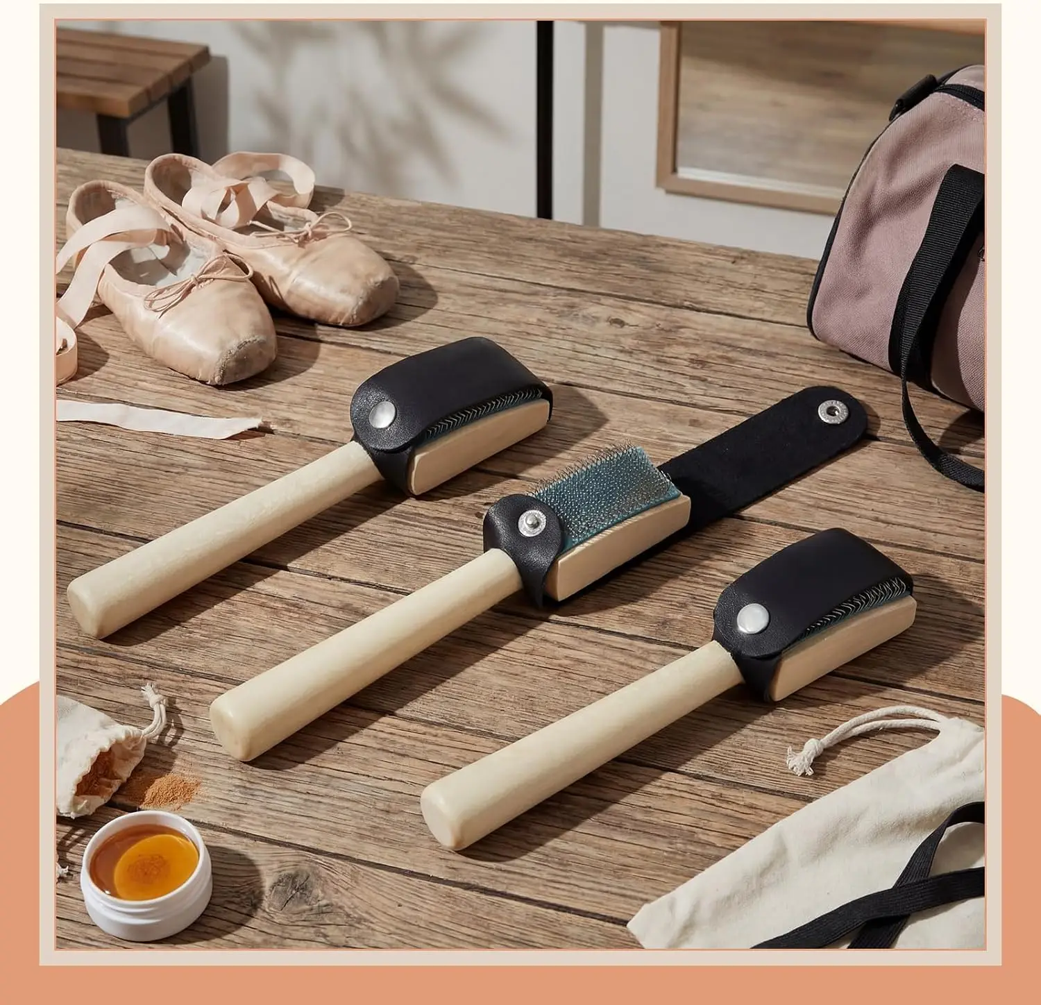 Dance Shoe Brush Suede Sole Wire Ballroom Dance Shoe Cleaner Wood Brush for Dancing Latin Footwear Cleaning  for Shoe Wire Brush