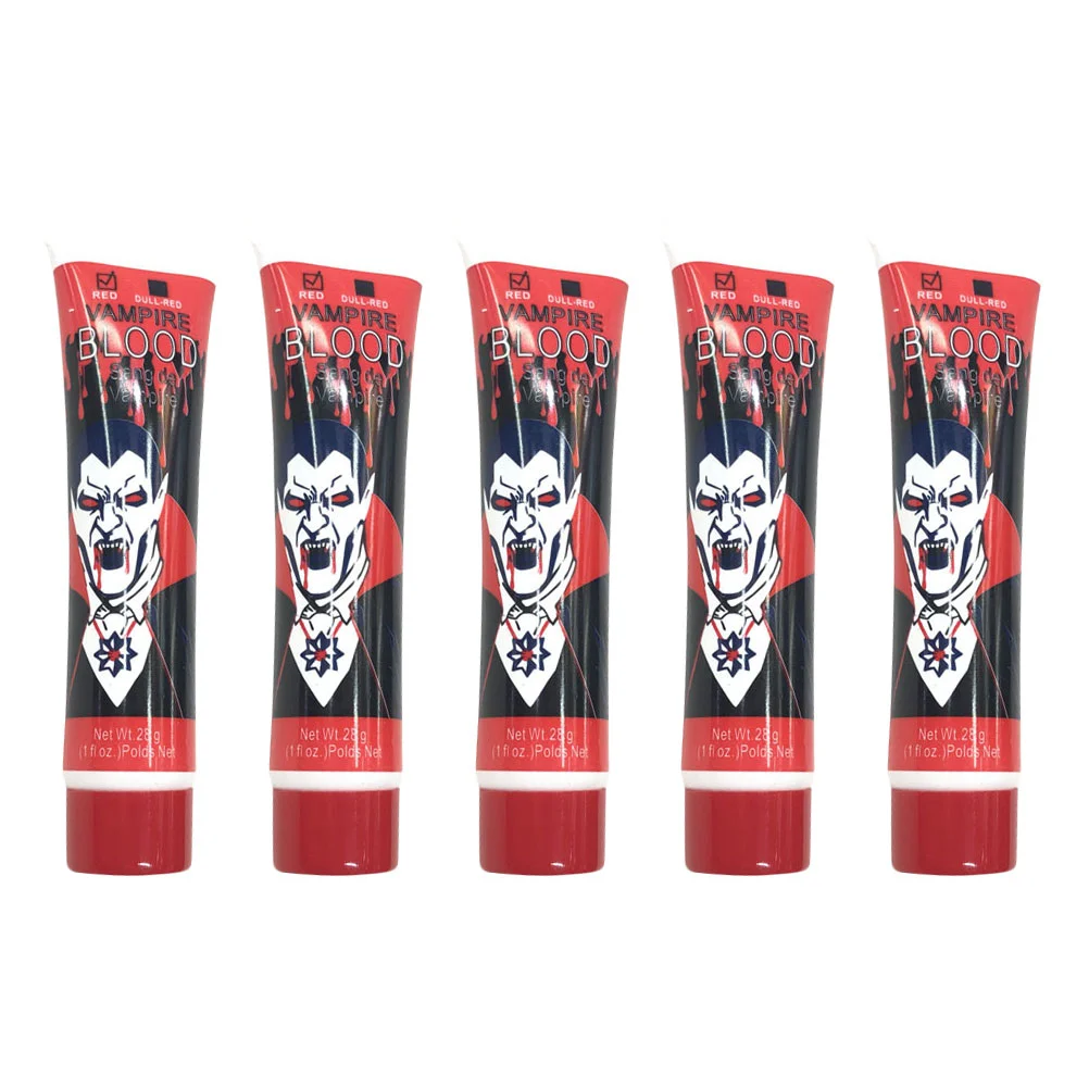 

5 Pcs Fake Blood Plasma Horror Halloween Cosplay Simulated Props Artificial Home Party Supplies Make Realistic