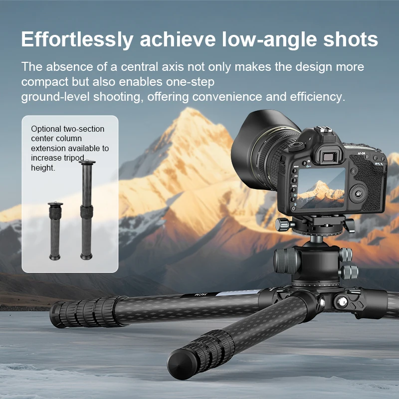 COMAN TSC34A40 Mini Carbon Fiber Tripod Lightweight Compact Travel Tripod with 360 Degree Ball Head And Quick Release Plate for