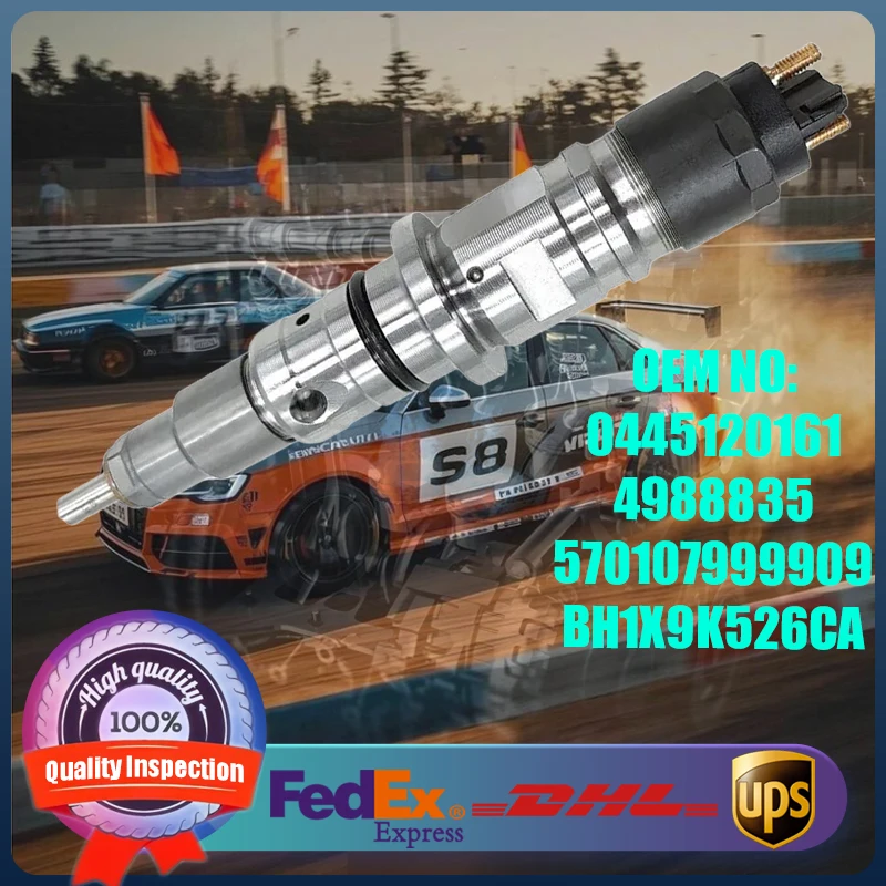 

New Diesel Engine Parts 0445120161 4988835 BH1X-9K526-CA Common Rail Fuel Injector for Cummins Ford 6.7L 6 Cylinders Engine