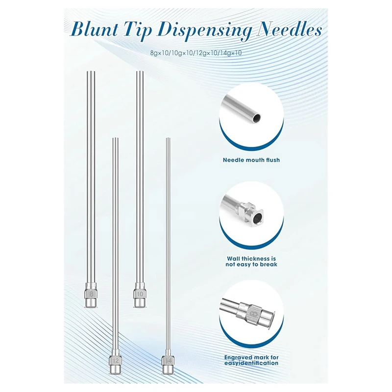 스테인레스 스틸 디스펜스 바늘 10개 무딘 팁 디스펜스 바늘 4인치, 12 게이지