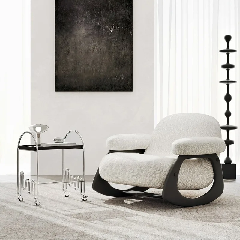 snow Ni single sofa chair solid wood simple floor-to-ceiling lazy Internet celebrity casual light luxury rocking chair