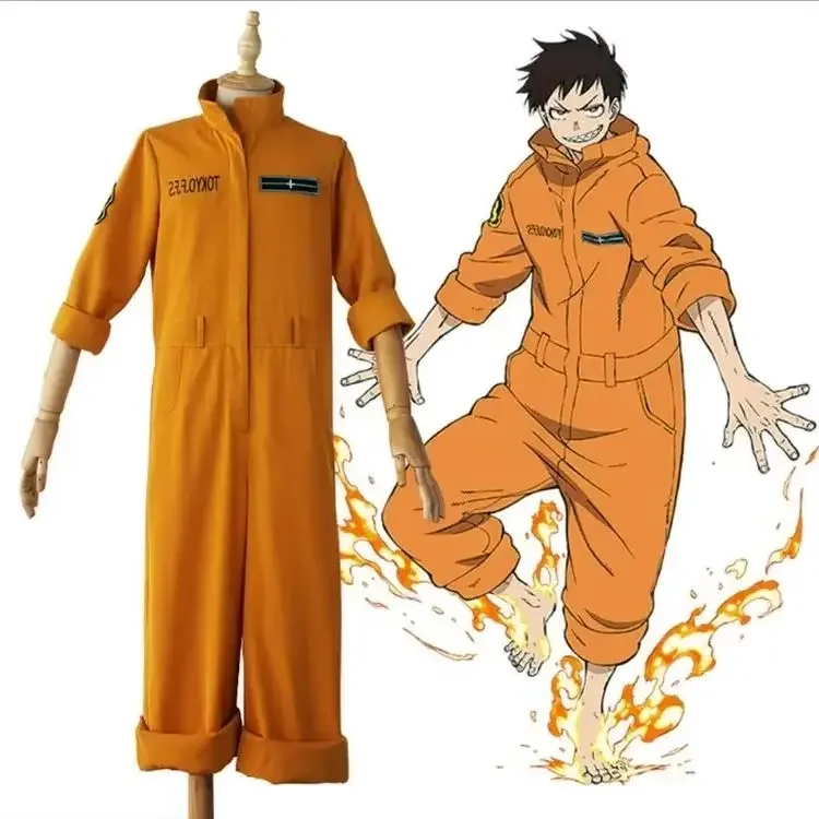 

Role-playing Suit For New Fire Force Anime Cosplay Costume Shinra Kusakabe Men's Outfit Includes Shirt Pants Vest And Gloves For