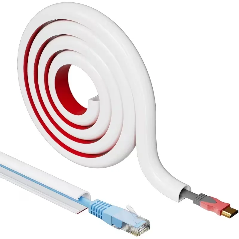 1PC 1/2/3/5/10m Cord Management Channel,Invisible Decorative Wire Cover, Anti-Step Protector, Adhesive Cable Raceway ﻿ ﻿
