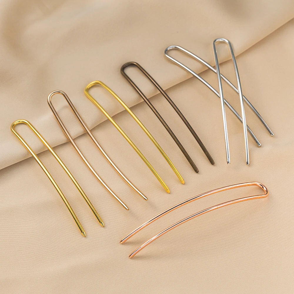 1/5Pcs Metall Französisch U-Förmigen Haar Gabel Elegante Lange Dicke Haar Hochsteckfrisur Dutt Einfache Haarnadel für Frauen Mädchen Haar Schmuck Zubehör – Detail 6
