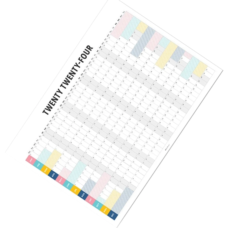 2024 Yearly Wall Planner 2024 Full Year to View Calendar 50x30cm Wall Calendar