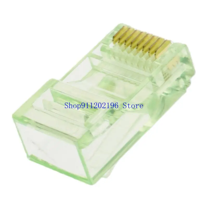 P82A 100Pcs Cat5 RJ45 Connectors Transparent Housing For Solid And Ethernet Cables
