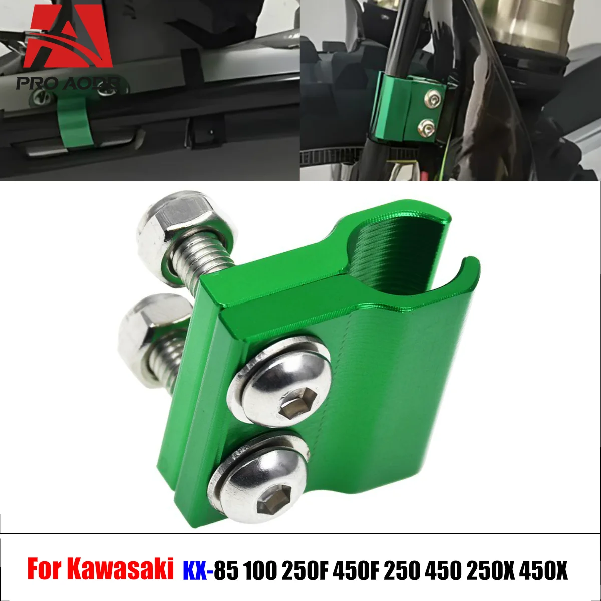 

Motorcycle Aluminum Front Brake Hose Clamp Holder For KAWASAKI KX85 KX100 KX250 KX450 KX250F KX450F KX250X KX450X 2006-2023