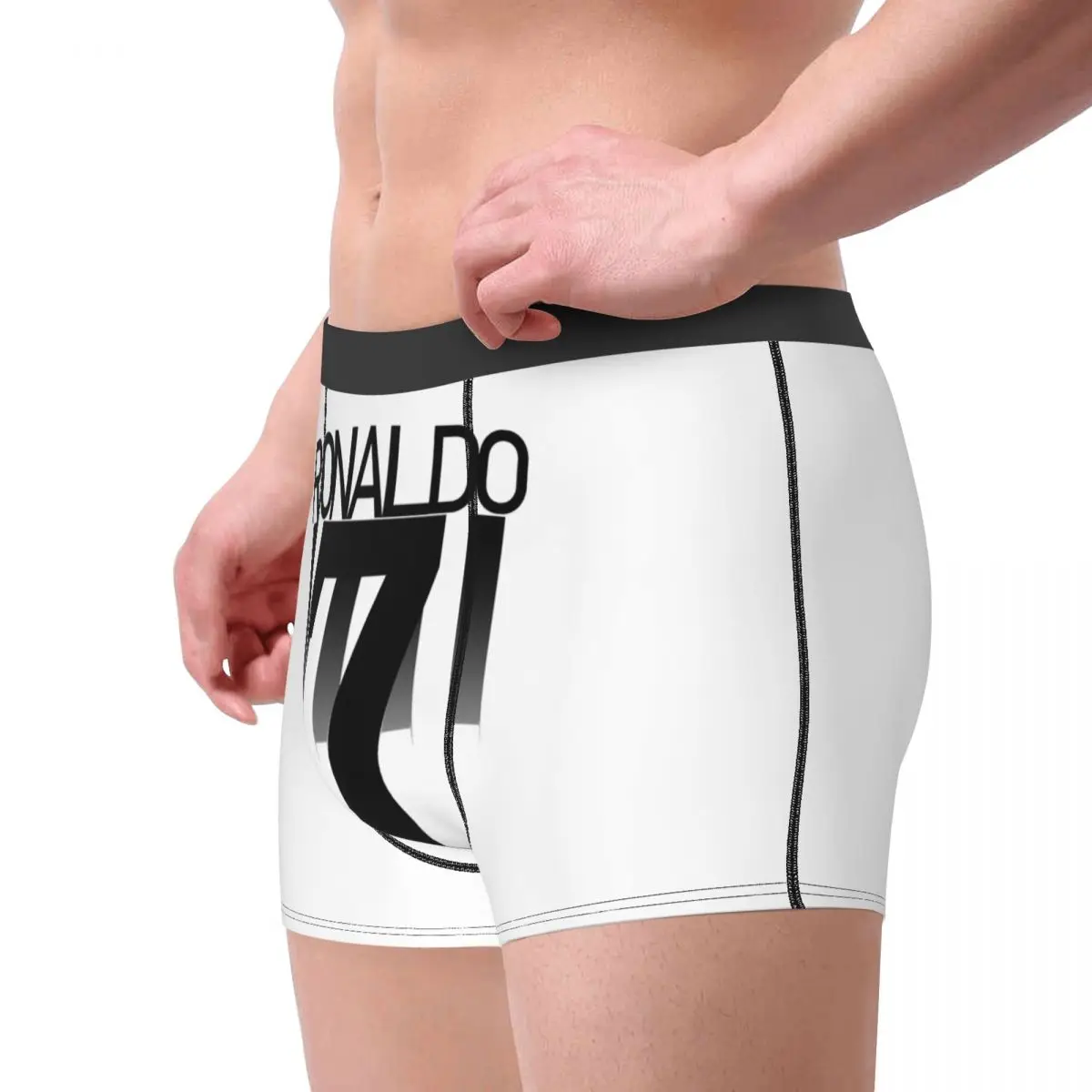 Funny Boxer Shorts Panties Man Football Number CR7s Underwear Breathable Underpants for Homme S-XXL