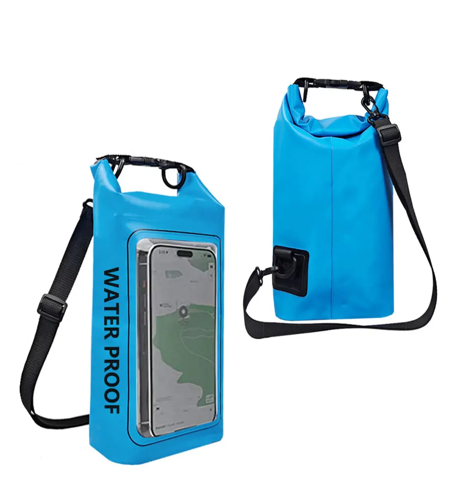 2L/5L Wasserdichte Trockentasche mit Touchscreen, Schwimmen, wasserdichte PVC-Tasche, Rafting, schwimmende Outdoor-Sporttasche, Aufbewahrungstasche für Surfbrett und Kajak – Detail 21