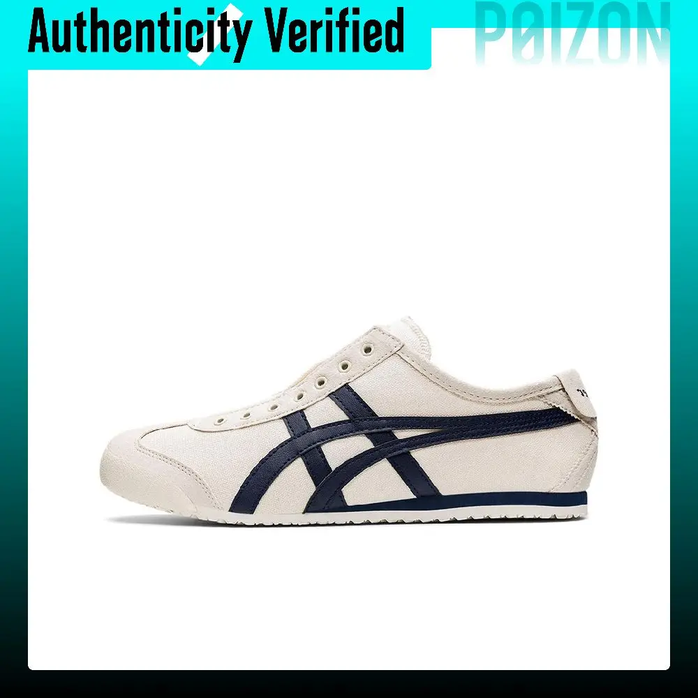 Onitsuka Tiger MEXICO 66 SLIP-on Low-top Casual Shoes Unisex Beige/Navy Blue 1183A360-205