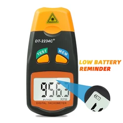 Kebidumei DT2234C+ Digital Laser Tachometer RPM Meter Non-Contact Up to 99999 RPM LCD Display Speed Meter Tester Speed For Lathe