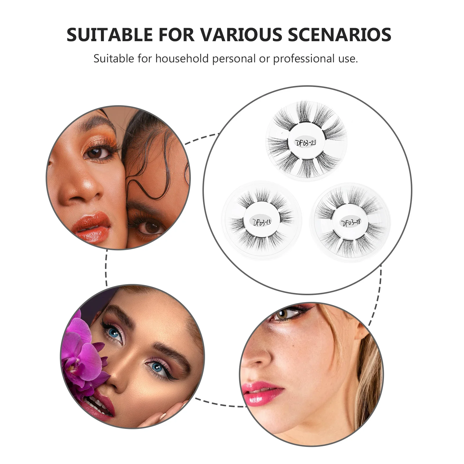 3 pudełka Damskie rzęsy segmentowe Sztuczne rzęsy Naturalne kręcone czarne gęste rzęsy kosmetyczne Akcesoria do makijażu Akcesoria do makijażu